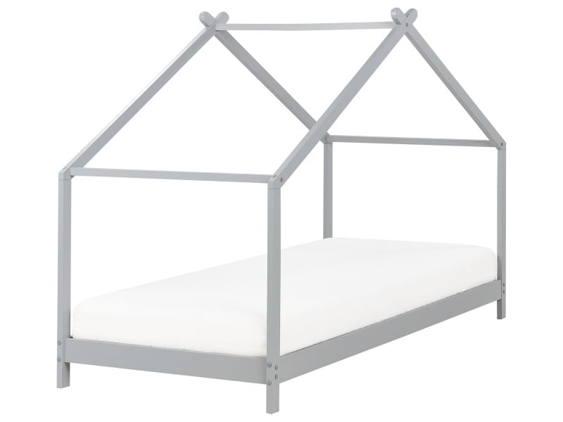 Łóżko dziecięce domek drewniane 90 x 200 cm szare ORLU 299761