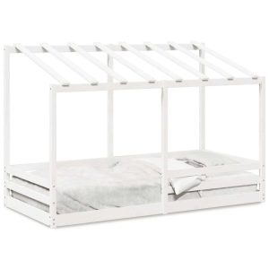 Łóżko Dziecięce Drewniane 100×200 Białe Rama Łóżka 1101849 Łóżko Dziecięce Drewniane 100×200 Białe Rama Łóżka 1101849