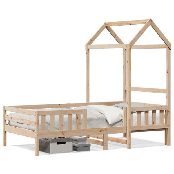 Łóżko Dziecięce Drewniane 100x200 Brązowe Rama Łóżka 1101853