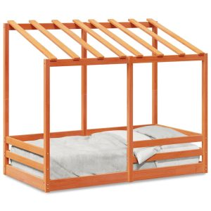 Łóżko Dziecięce Drewniane 70×140 Brązowe Rama Łóżka 1101855 Łóżko Dziecięce Drewniane 70×140 Brązowe Rama Łóżka 1101855