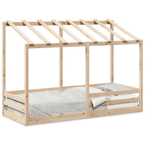 Łóżko Dziecięce Drewniane 75x190 Brązowe Rama Łóżka 1101865