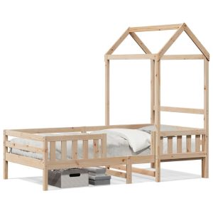 Łóżko Dziecięce Drewniane 80×200 Brązowe Rama Łóżka 1101857 Łóżko Dziecięce Drewniane 80×200 Brązowe Rama Łóżka 1101857