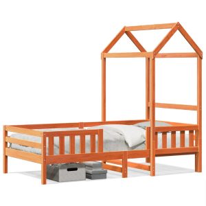 Łóżko Dziecięce Drewniane 80×200 Brązowe Rama Łóżka 1101864 Łóżko Dziecięce Drewniane 80×200 Brązowe Rama Łóżka 1101864