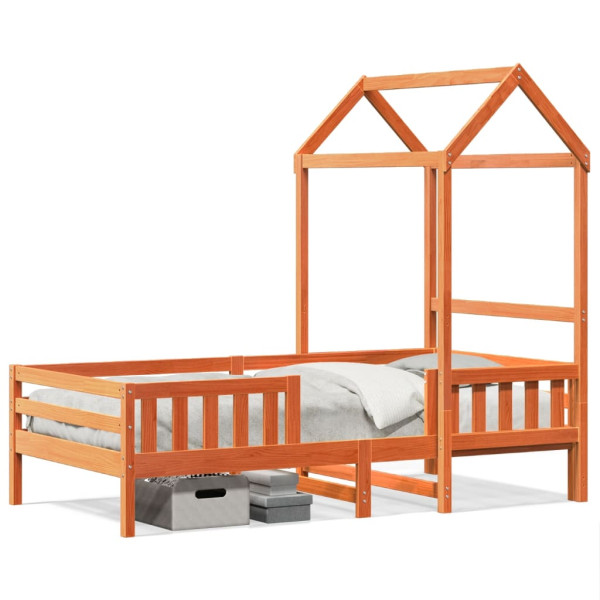 Łóżko Dziecięce Drewniane 90x200 Brązowe Rama Łóżka 1101851