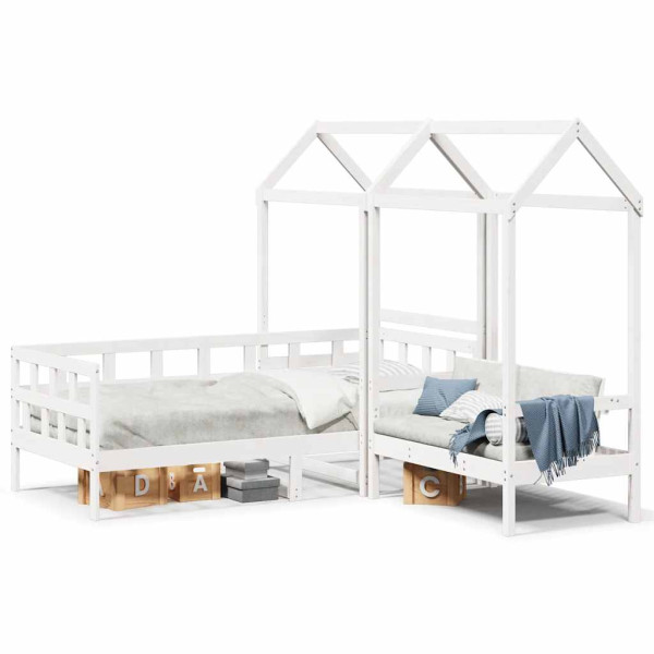 Łóżko Dziecięce Drewniane Dzienne 80x200 Białe Rama Łóżka 1101845