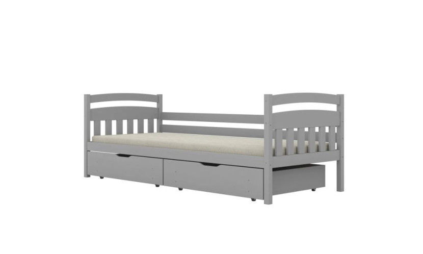 Łóżko dziecięce LILKA 160x80cm szare drewniane bez szuflady/bez materaca 950263