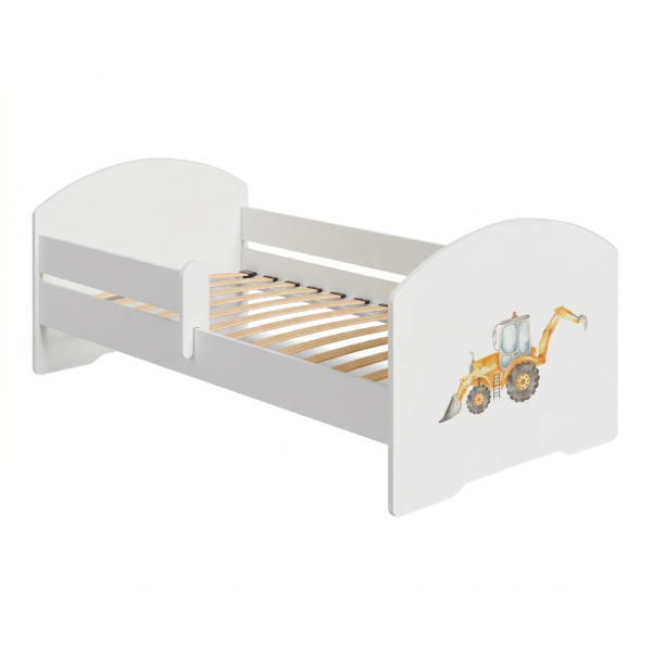 Łóżko dziecięce LUK z barierką 160x80 Żółta koparka 1040325