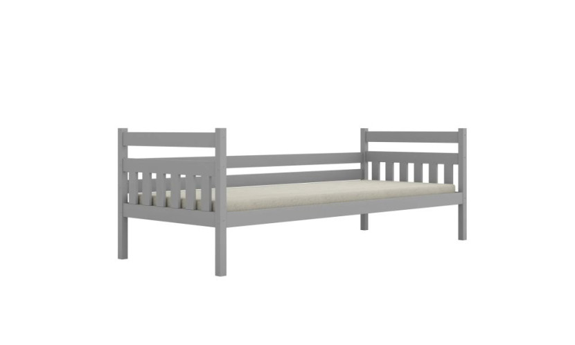 Łóżko dziecięce LULEK 180x80cm szare drewniane bez szuflady/bez materaca 959382