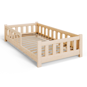 Łóżko dziecięce PINI 160×80 niskie drewniane nielakierowane – Naturalny 1030416 Łóżko dziecięce PINI 160×80 niskie drewniane nielakierowane – Naturalny 1030416
