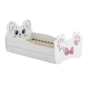 Łóżko dziecięce pojedyncze Pink Cat 140×70 z szufladą 994601 Łóżko dziecięce pojedyncze Pink Cat 140×70 z szufladą 994601