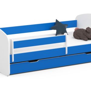 Łóżko dziecięce SMILE 180×90 Niebieskie + Materac 727959