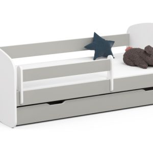 Łóżko dziecięce SMILE 180×90 Szare + Materac 727958