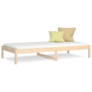 Łóżko dzienne 90 x 190 cm pojedyncze lite drewno sosnowe 479068 Łóżko dzienne 90 x 190 cm pojedyncze lite drewno sosnowe 479068