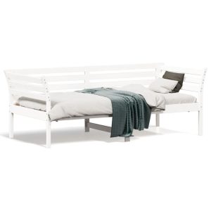 Łóżko dzienne bez materaca białe 90×190 cm drewno sosnowe 478788 Łóżko dzienne bez materaca białe 90×190 cm drewno sosnowe 478788