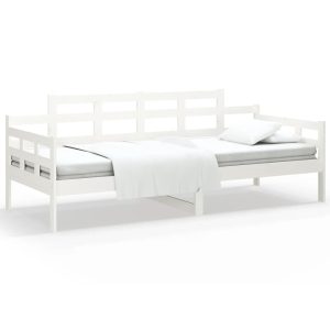 Łóżko dzienne białe lite drewno sosnowe 80×200 cm 476928 Łóżko dzienne białe lite drewno sosnowe 80×200 cm 476928