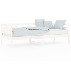 Łóżko dzienne białe lite drewno sosnowe 80×200 cm 475055 Łóżko dzienne białe lite drewno sosnowe 80×200 cm 475055