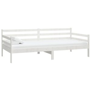 Łóżko dzienne białe lite drewno sosnowe 90×200 cm 469350