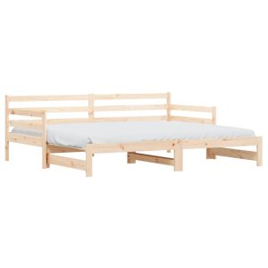 Łóżko dzienne rozsuwane 90×200 cm lite drewno sosnowe 476695 Łóżko dzienne rozsuwane 90×200 cm lite drewno sosnowe 476695