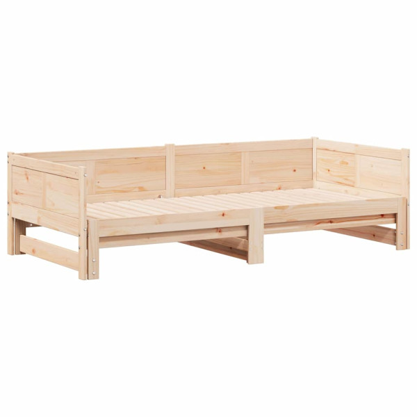 Łóżko Dzienne Rozsuwane Sofa Rama Łóżka Drewniana Brąz 180 x 200 cm 842287