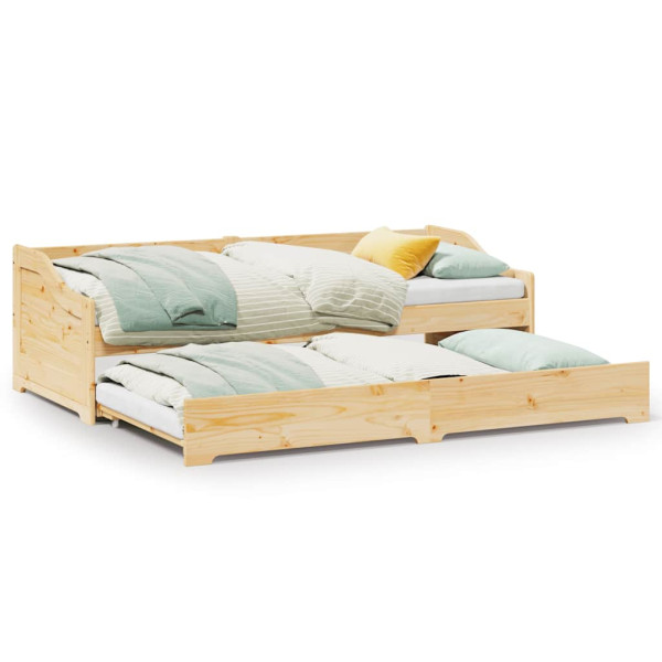 Łóżko Dzienne Rozsuwane Sofa Rama Łóżka Drewniana Brąz 845485