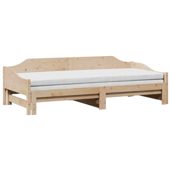Łóżko dzienne rozsuwane z materacem 90x190 cm lite drewno 476856