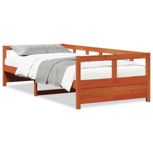 Łóżko Dzienne Sofa Rama Łóżka Drewniana Brązowa 80×200 cm 843828 Łóżko Dzienne Sofa Rama Łóżka Drewniana Brązowa 80×200 cm 843828