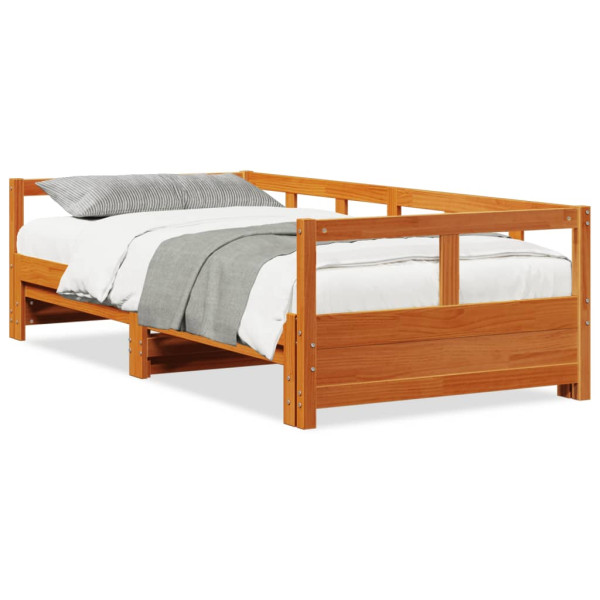 Łóżko Dzienne Sofa Rama Łóżka Drewniana Brązowa 80x200 cm 838361