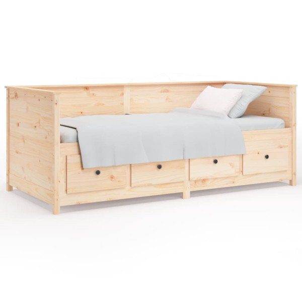 Łóżko Dzienne Sofa Rama Łóżka Drewniana Brązowa 80x200 cm 843074