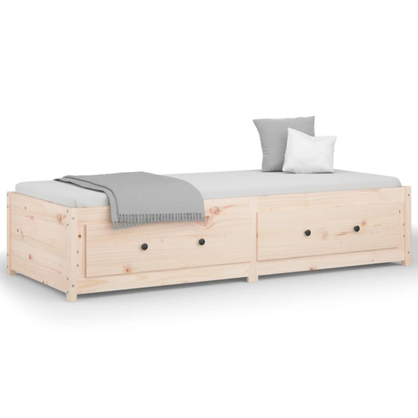 Łóżko Dzienne Sofa Rama Łóżka Drewniana Brązowa 90 x 190 cm 838334