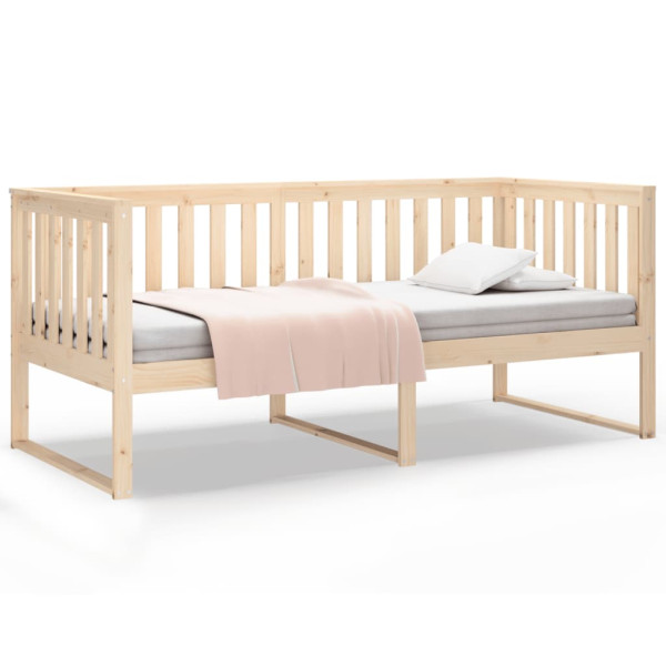 Łóżko Dzienne Sofa Rama Łóżka Drewniana Brązowa 90x190 cm 842343