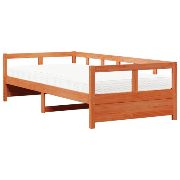 Łóżko Dzienne Sofa Rama Łóżka Drewniana Brązowa 90x200 cm 843832