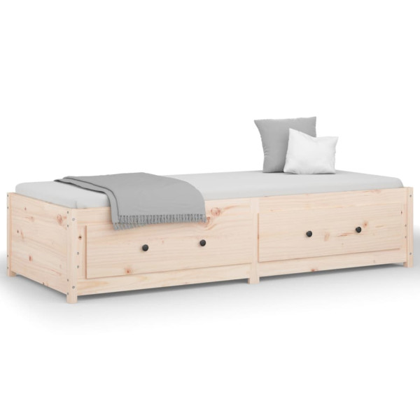 Łóżko Dzienne Sofa Rama Łóżka Drewniana Brązowa 90x200 cm 838393
