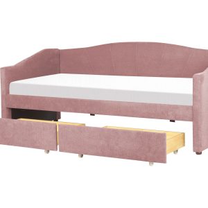 Łóżko dzienne tapicerowane 90×200 cm różowe 171764 Łóżko dzienne tapicerowane 90×200 cm różowe 171764