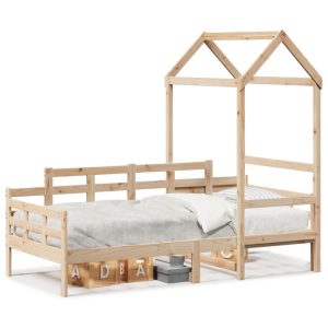 Łóżko dzienne z daszkiem 80×200 cm lite drewno sosnowe 476746 Łóżko dzienne z daszkiem 80×200 cm lite drewno sosnowe 476746