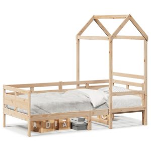 Łóżko dzienne z daszkiem 80×200 cm lite drewno sosnowe 476876 Łóżko dzienne z daszkiem 80×200 cm lite drewno sosnowe 476876