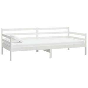 Łóżko dzienne z materacem 90×200 cm białe drewno sosnowe 476654 Łóżko dzienne z materacem 90×200 cm białe drewno sosnowe 476654