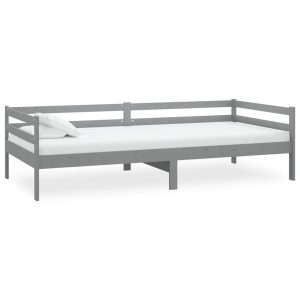 Łóżko dzienne z materacem 90×200 cm szare drewno sosnowe 470867 Łóżko dzienne z materacem 90×200 cm szare drewno sosnowe 470867