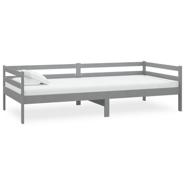 Łóżko dzienne z materacem 90x200 cm szare drewno sosnowe 470867