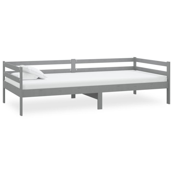 Łóżko dzienne z materacem 90x200 cm szare drewno sosnowe 470872
