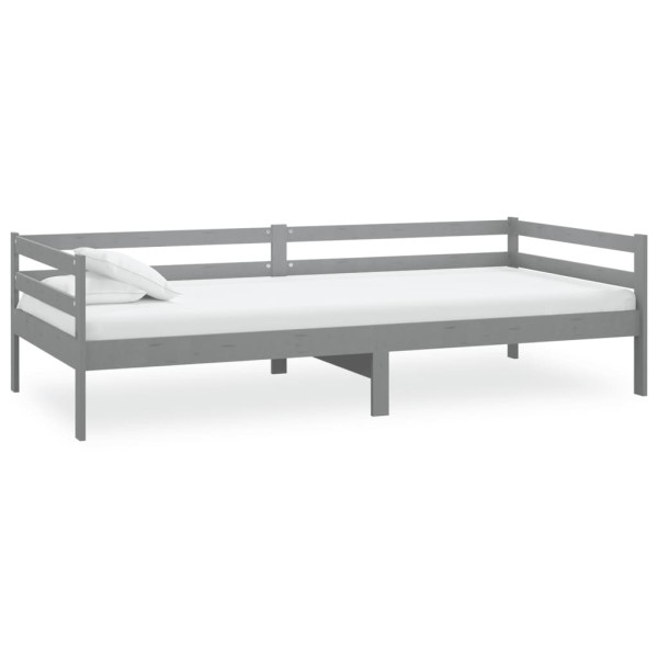 Łóżko dzienne z materacem 90x200 cm szare drewno sosnowe 470877