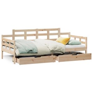 Łóżko dzienne z szufladami 90×190 cm lite drewno sosnowe 476600 Łóżko dzienne z szufladami 90×190 cm lite drewno sosnowe 476600