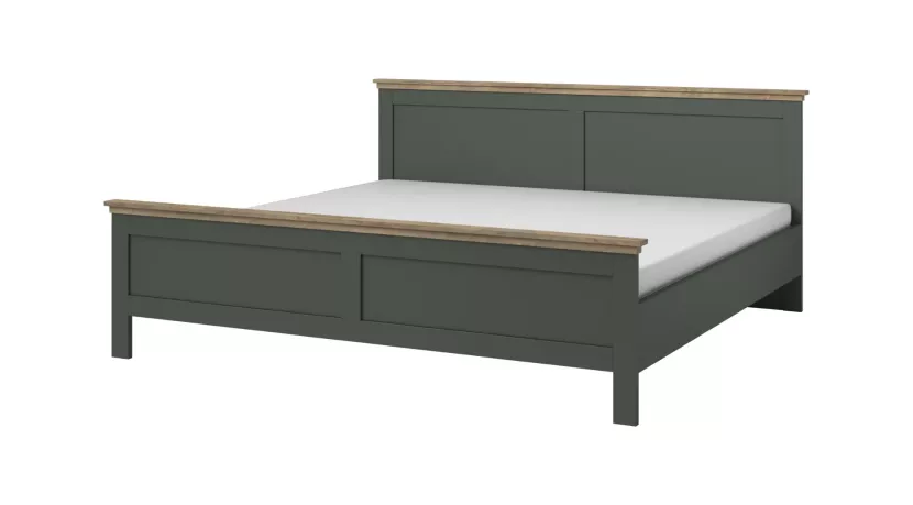 Łóżko EVORA 140x200 zielone/dąb lefkas bez stelaża/bez materaca 760246
