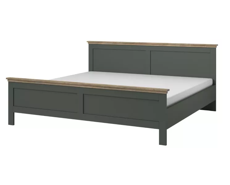 Łóżko EVORA 180x200 zielone/dąb lefkas bez stelaża/bez materaca 760270