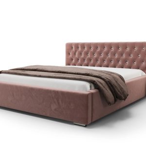 Łóżko Glamour Z Kryształkami Monet Różowe Stelaż Metal 120 395220 Łóżko Glamour Z Kryształkami Monet Różowe Stelaż Metal 120 395220