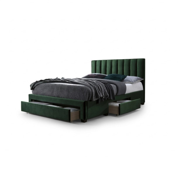 Łóżko GRACE VELVET 160x200 ciemno zielone z szufladą/bez materaca 979952