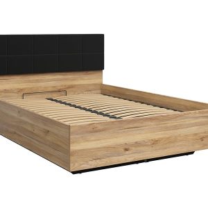 Łóżko Henson B 140×200 ze stelażem i pojemnikiem dąb mauvella/czarny 1089179 Łóżko Henson B 140×200 ze stelażem i pojemnikiem dąb mauvella/czarny 1089179