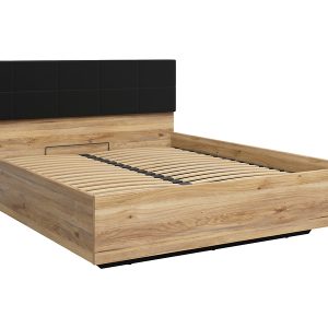 Łóżko Henson B 160×200 ze stelażem i pojemnikiem dąb mauvella/czarny 1089181 Łóżko Henson B 160×200 ze stelażem i pojemnikiem dąb mauvella/czarny 1089181