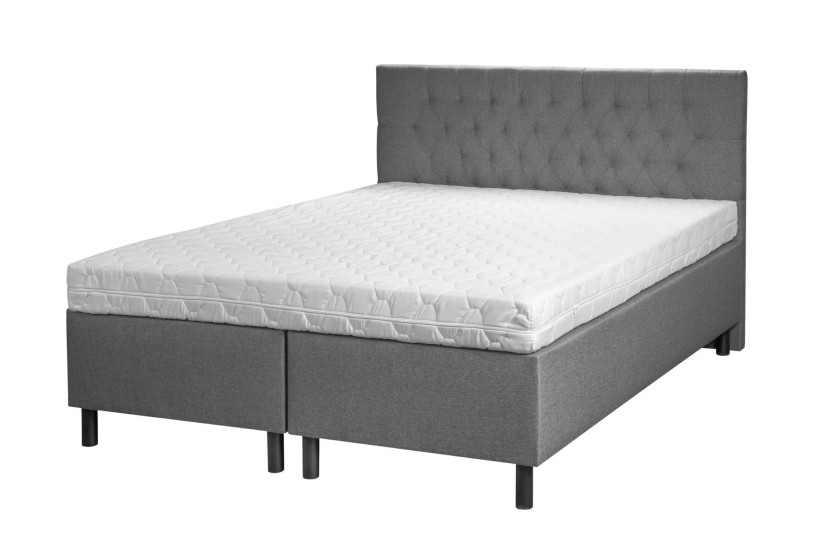 Łóżko Hotelowe BOX 30 z Wezgłowiem 180x200 + Materac Szare 378756