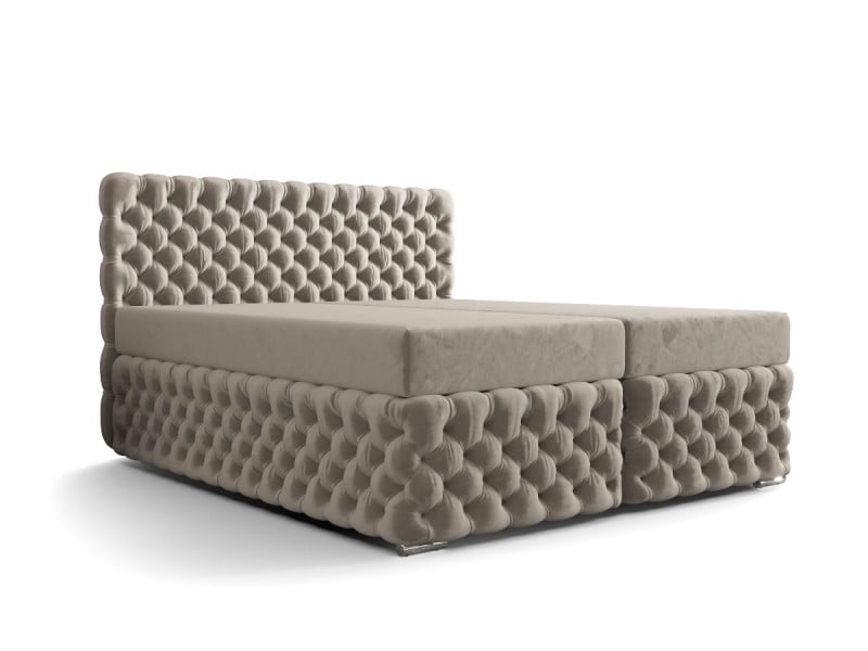 Łóżko Hotelowe Boxspring Pikowane + Bonell Figo 2 Beżowy 180 384606