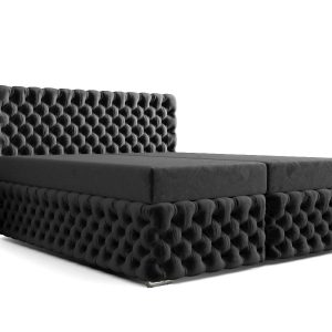 Łóżko Hotelowe Boxspring Pikowane + Bonell Figo 2 Czarny 180 384607 Łóżko Hotelowe Boxspring Pikowane + Bonell Figo 2 Czarny 180 384607